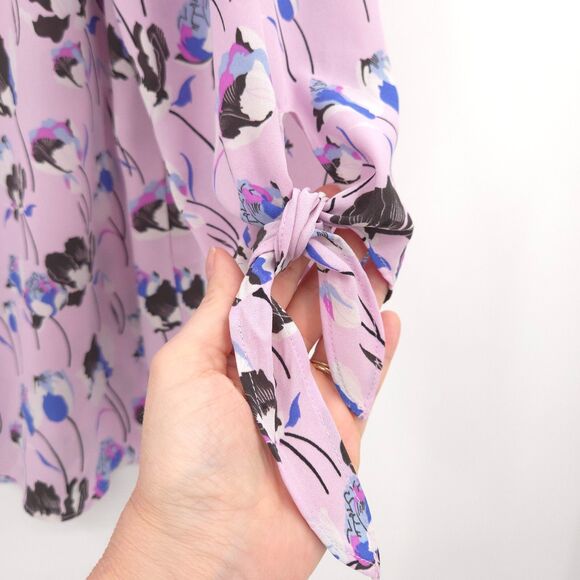 Talbots floral popover tunic top womens Size XL purple 3/4 sleeve - Picture 3 of 8